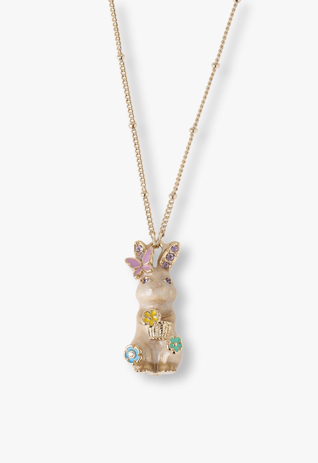 Anna Sui Pastel Bunny Charm Necklace