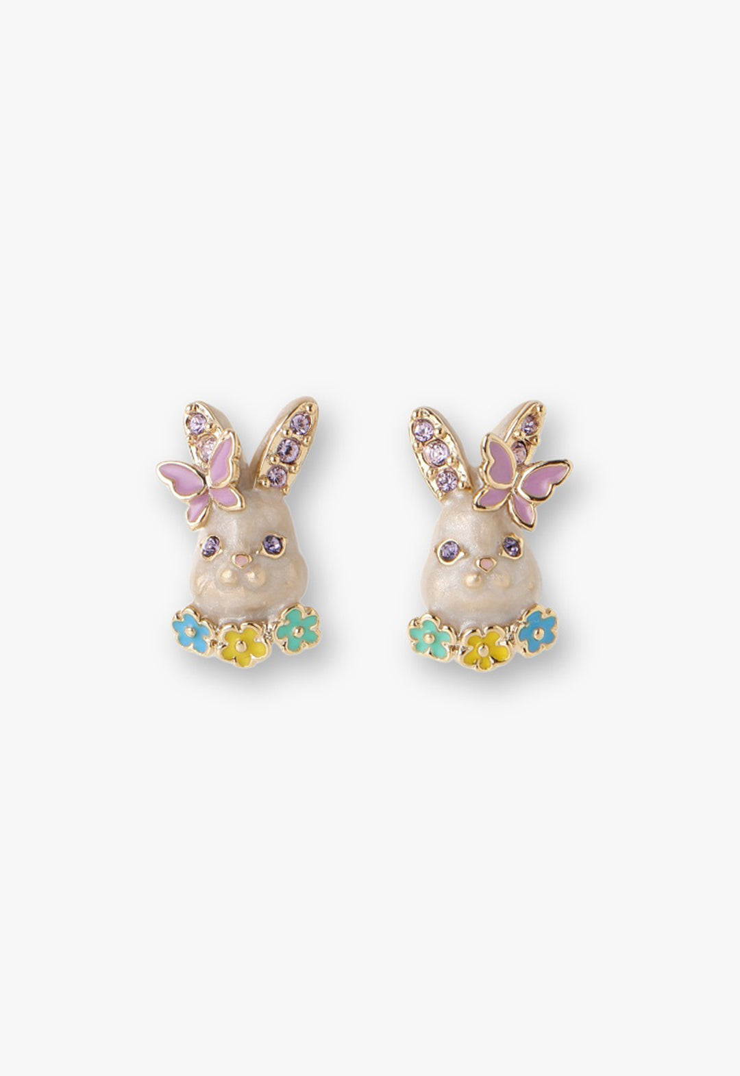 Anna Sui Pastel Bunny Stud Earrings