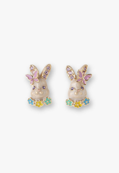 Anna Sui Pastel Bunny Stud Earrings