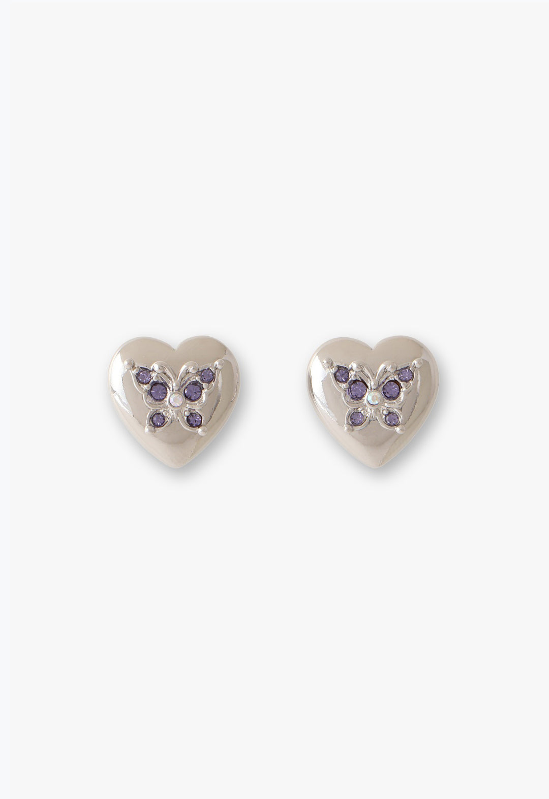 Anna Sui Butterfly Heart Stud Earrings
