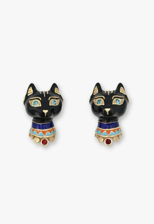 Anna Sui Egyptian Cat Stud Earrings