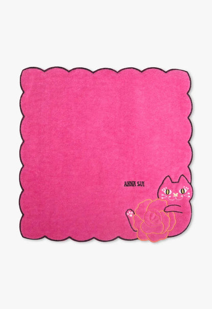 Anna Sui Cat Embroidery Rose Washcloth