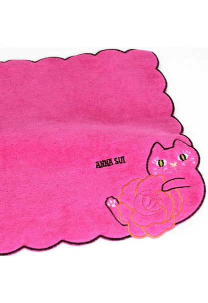 Anna Sui Cat Embroidery Rose Washcloth