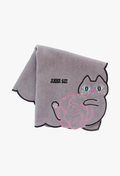 Anna Sui Cat Embroidery Rose Washcloth
