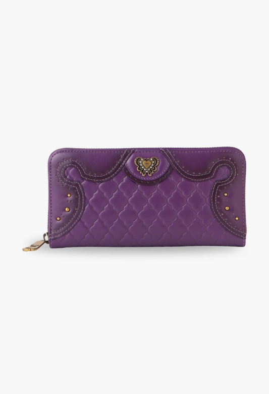 Anna Sui Victorian Quilted Wallet - Purple