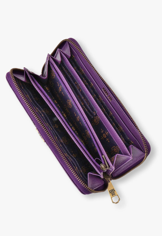 Anna Sui Victorian Quilted Wallet - Purple