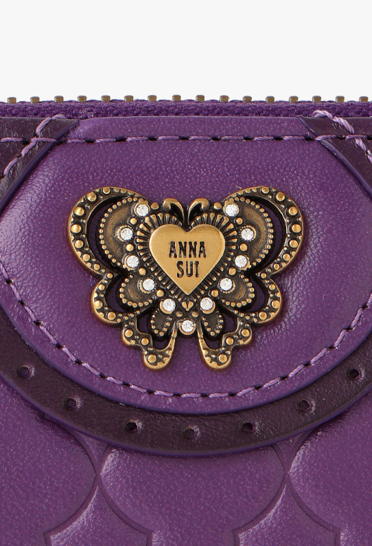 Anna Sui Victorian Quilted Wallet - Purple