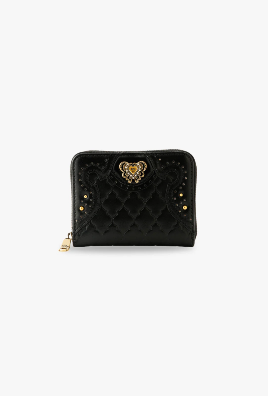 Anna Sui Victorian Quilted Small Wallet - Black