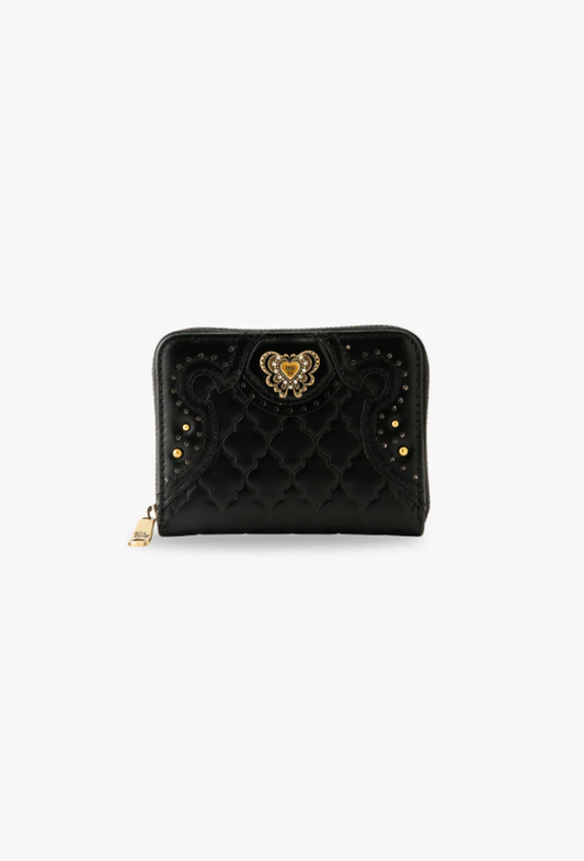 Anna Sui Victorian Quilted Small Wallet - Black