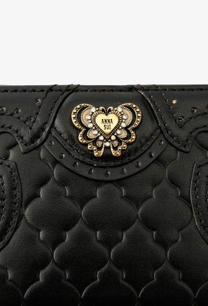 Anna Sui Victorian Quilted Small Wallet - Black