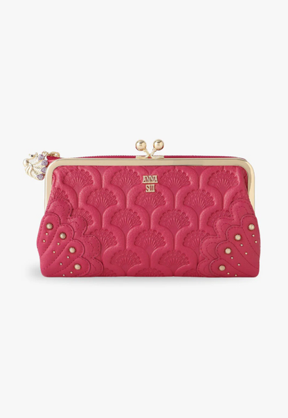 Anna Sui Peacock Embossed Wallet - Pink