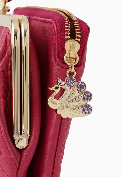 Anna Sui Peacock Embossed Wallet - Pink