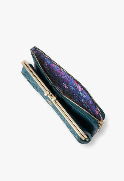 Anna Sui Peacock Embossed Wallet - Turquoise