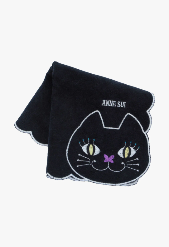 Anna Sui NEW: Cat Embroidery Washcloth