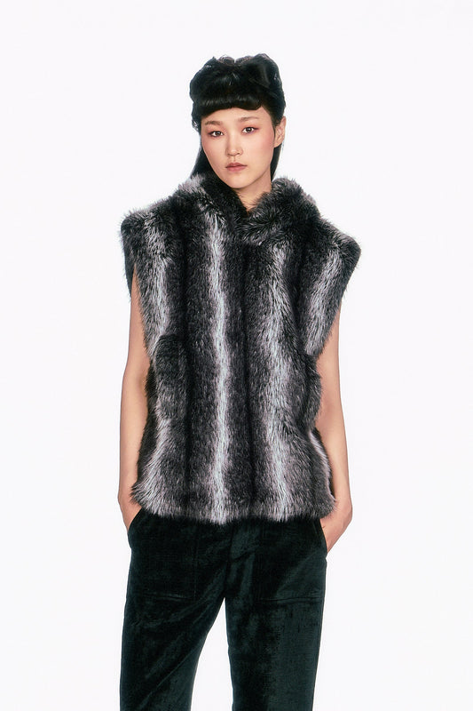 Anna Sui Faux Silver Fox Hoodie