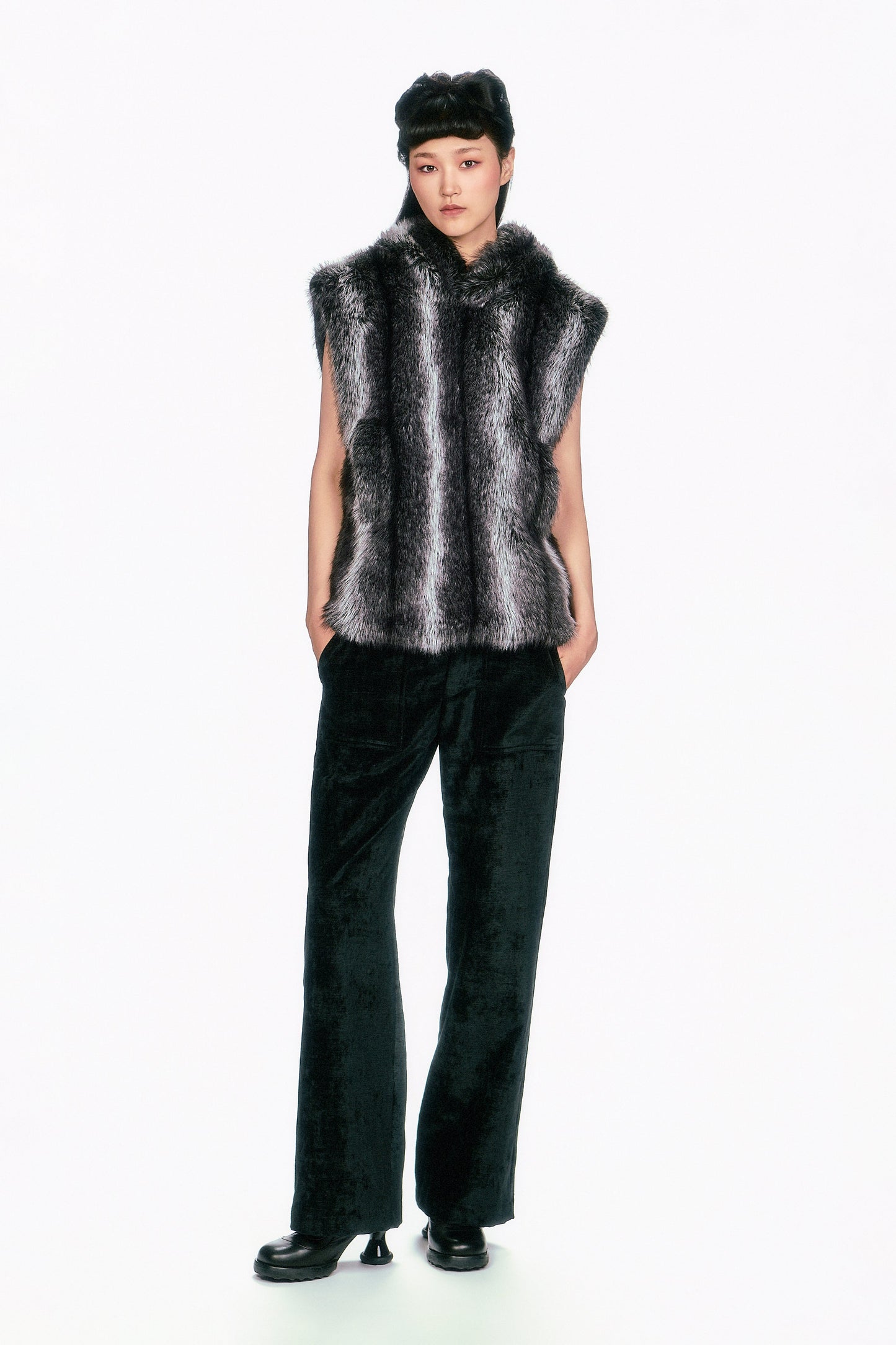 Anna Sui Faux Silver Fox Hoodie