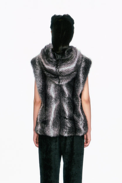 Anna Sui Faux Silver Fox Hoodie
