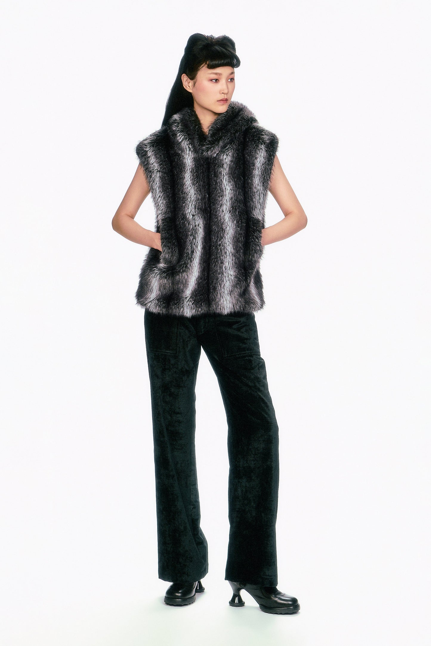 Anna Sui Faux Silver Fox Hoodie