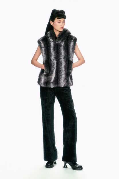 Anna Sui Faux Silver Fox Hoodie