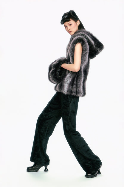 Anna Sui Faux Silver Fox Hoodie