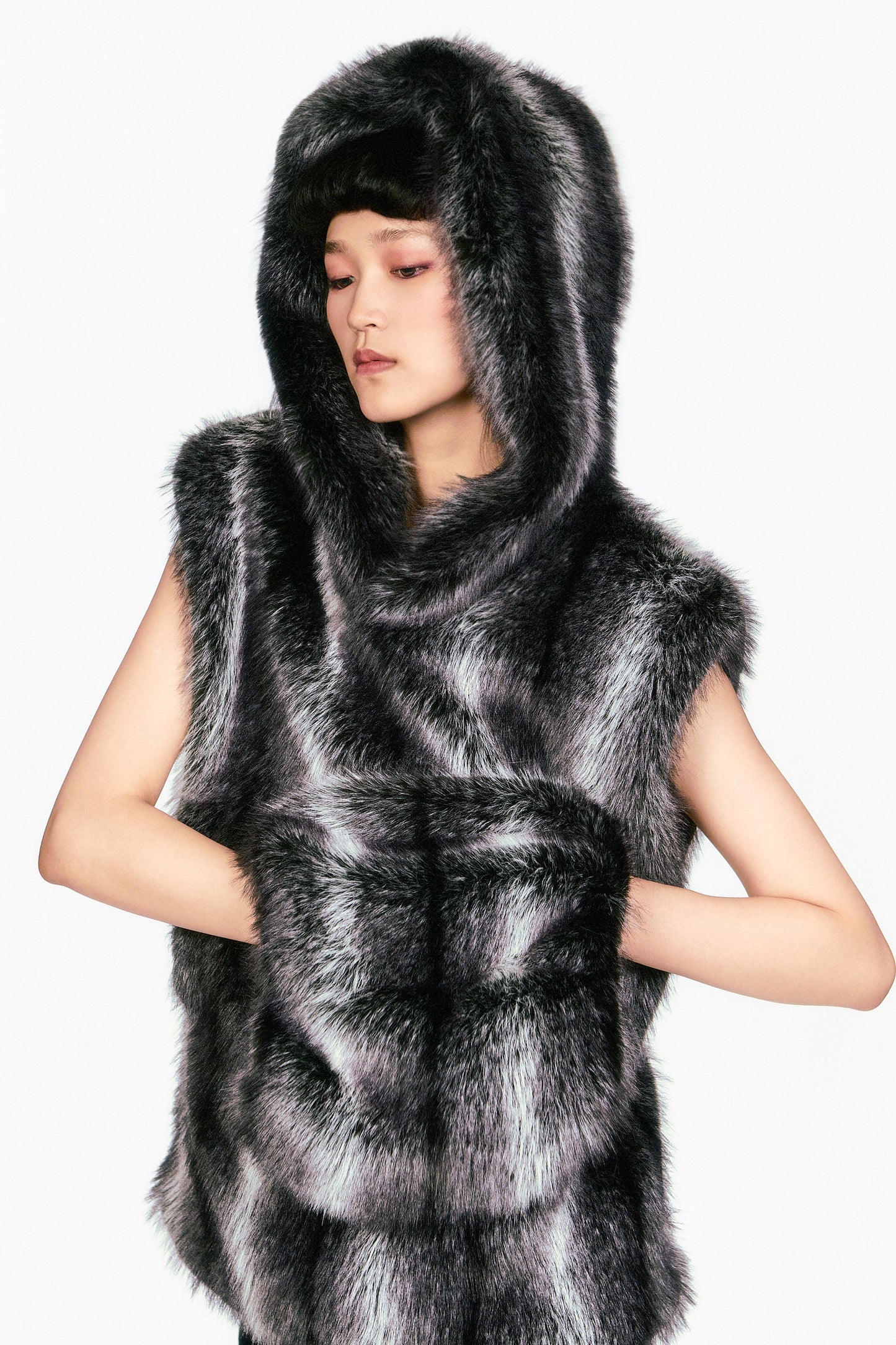 Anna Sui Faux Silver Fox Muff