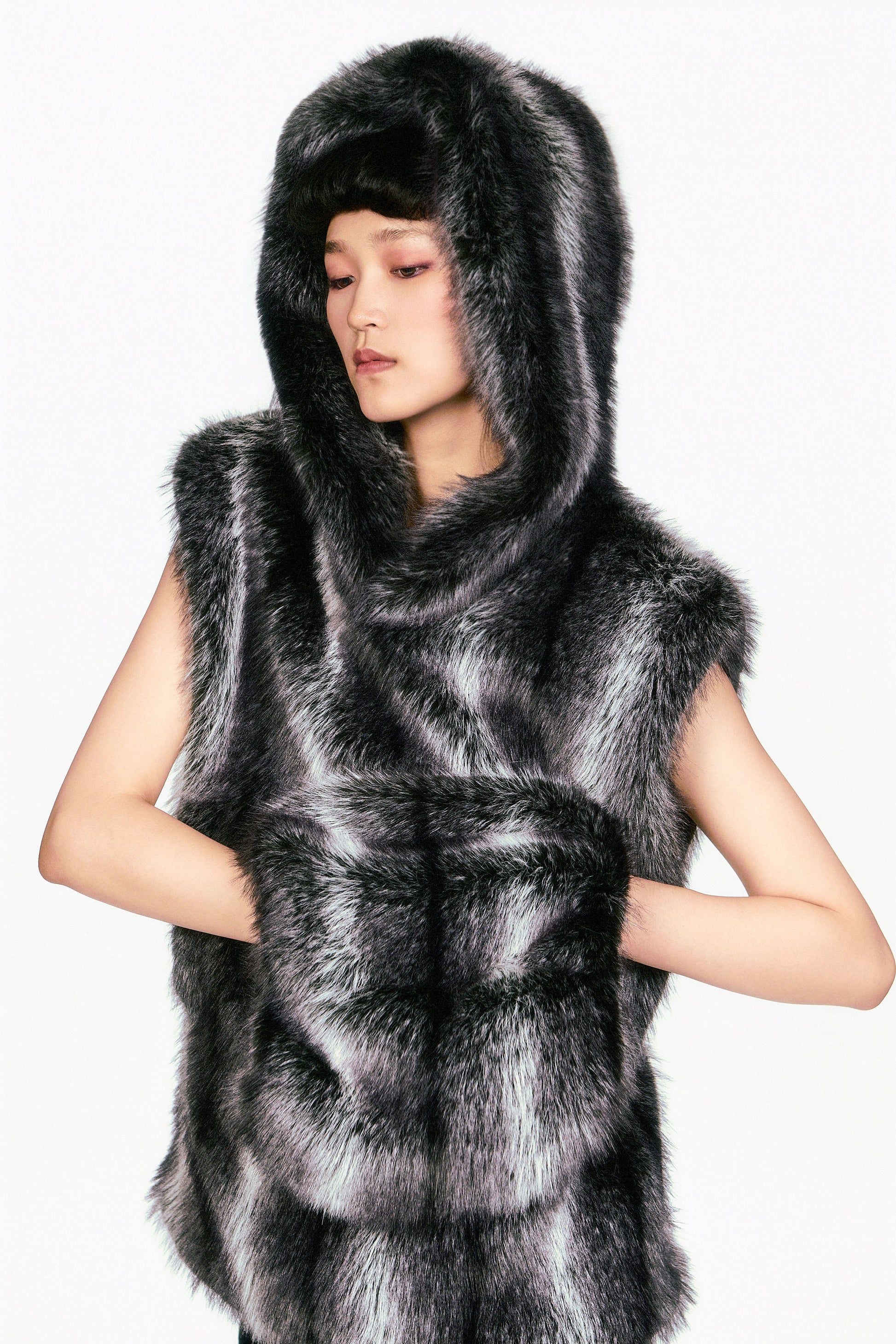 Anna Sui Faux Silver Fox Muff