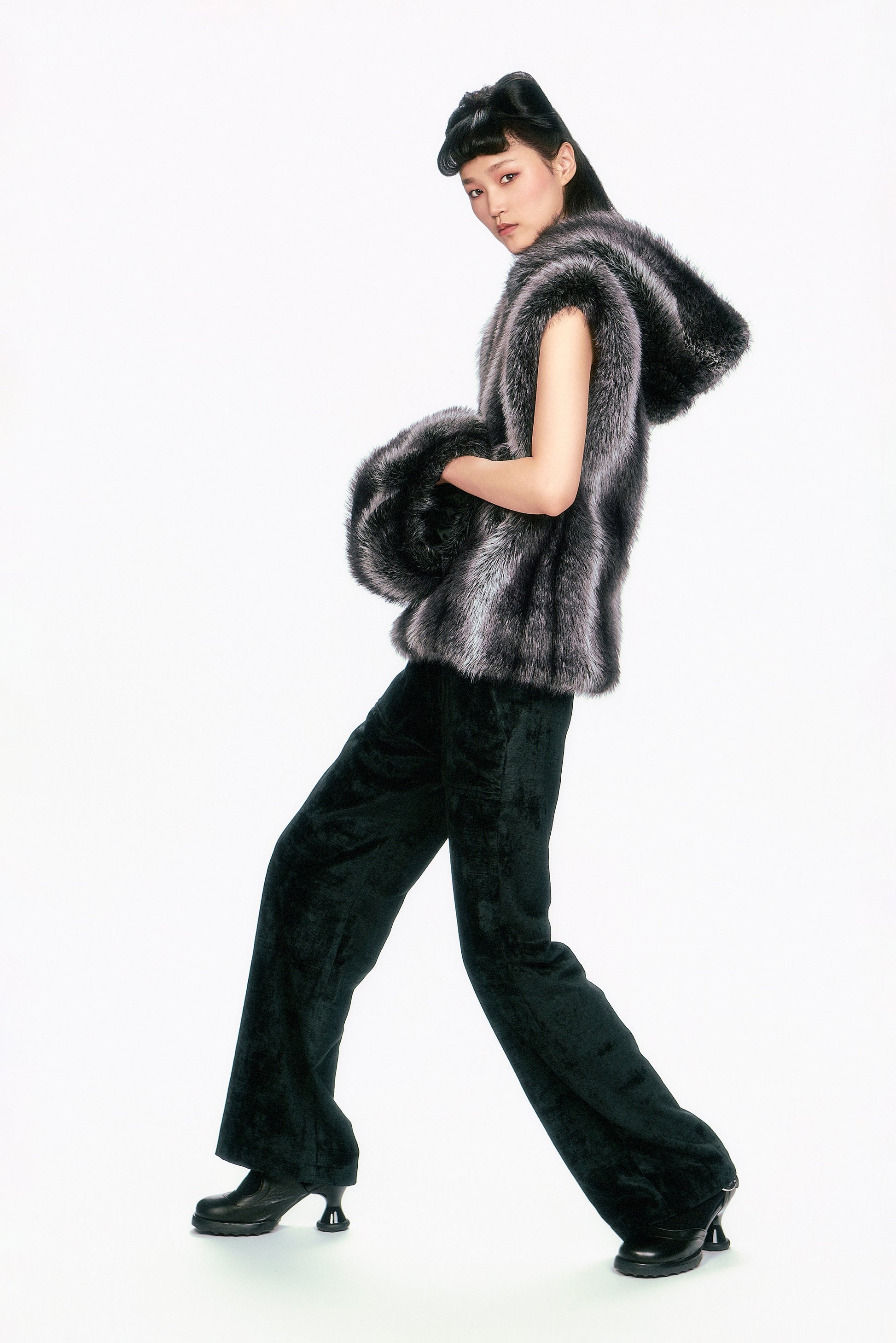 Anna Sui Faux Silver Fox Muff