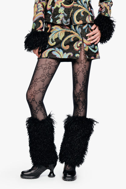 Anna Sui Faux Fur Leg Warmers - Black