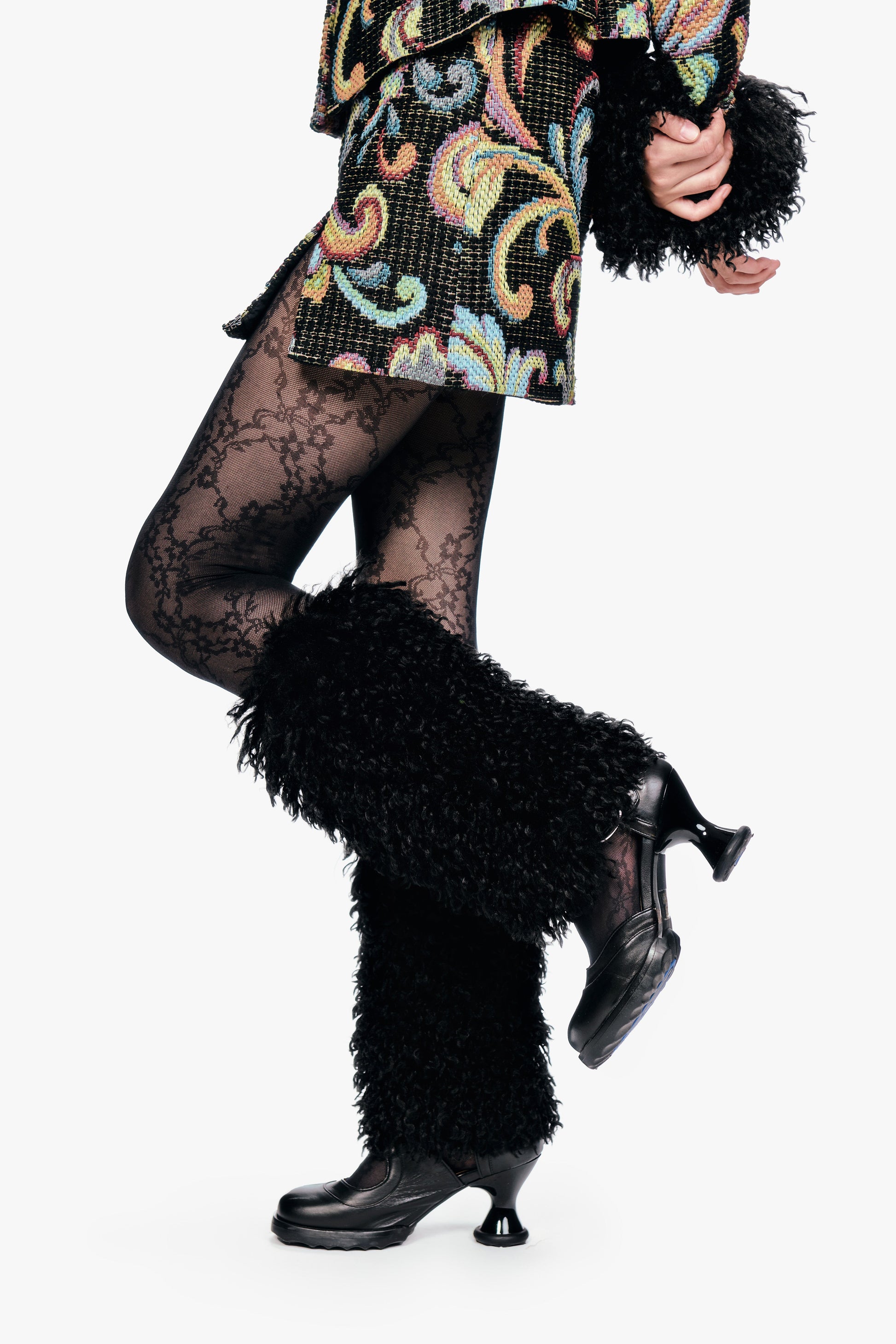 Anna Sui Faux Fur Leg Warmers - Black