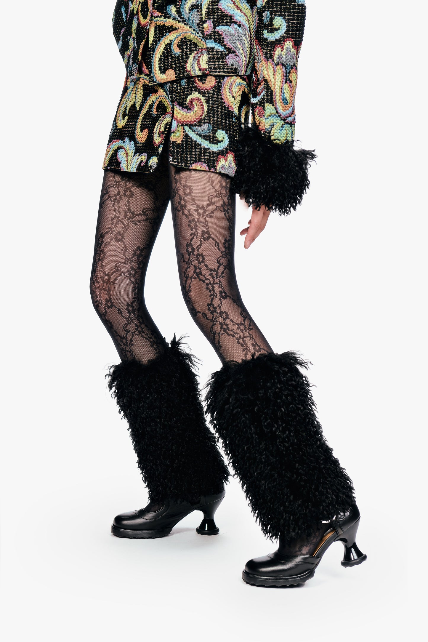 Anna Sui Faux Fur Leg Warmers - Black