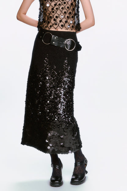 Anna Sui O-Ring Leather Belt - Black