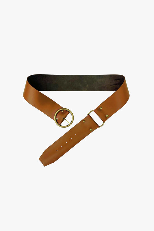 Anna Sui O-Ring Leather Belt - Oak
