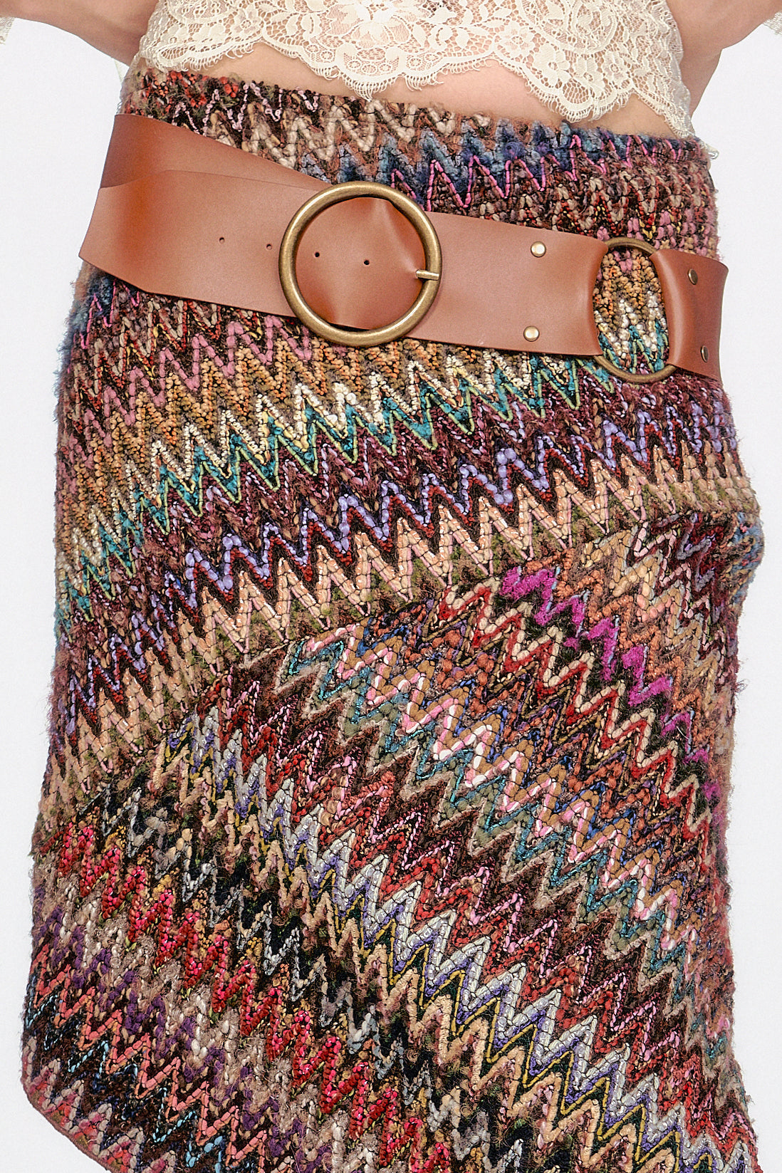 Anna Sui O-Ring Leather Belt - Oak