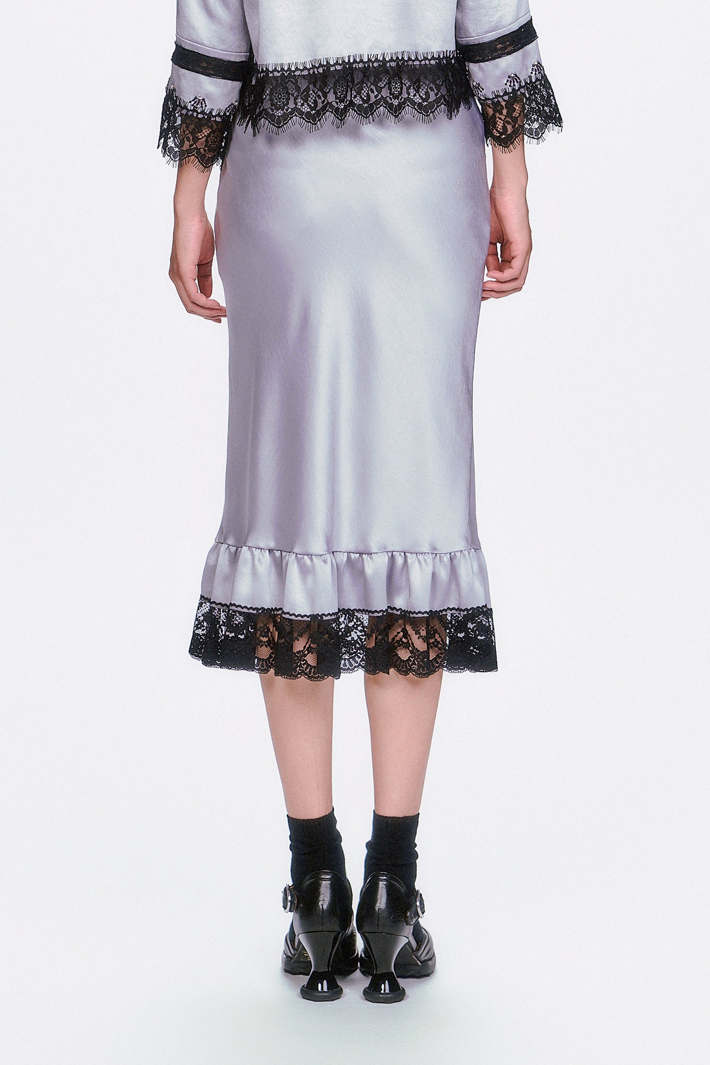 Anna Sui Boudoir Satin Lace Skirt