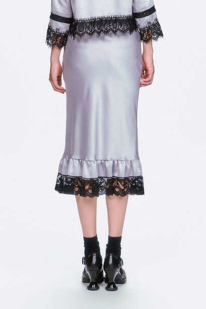 Anna Sui Boudoir Satin Lace Skirt