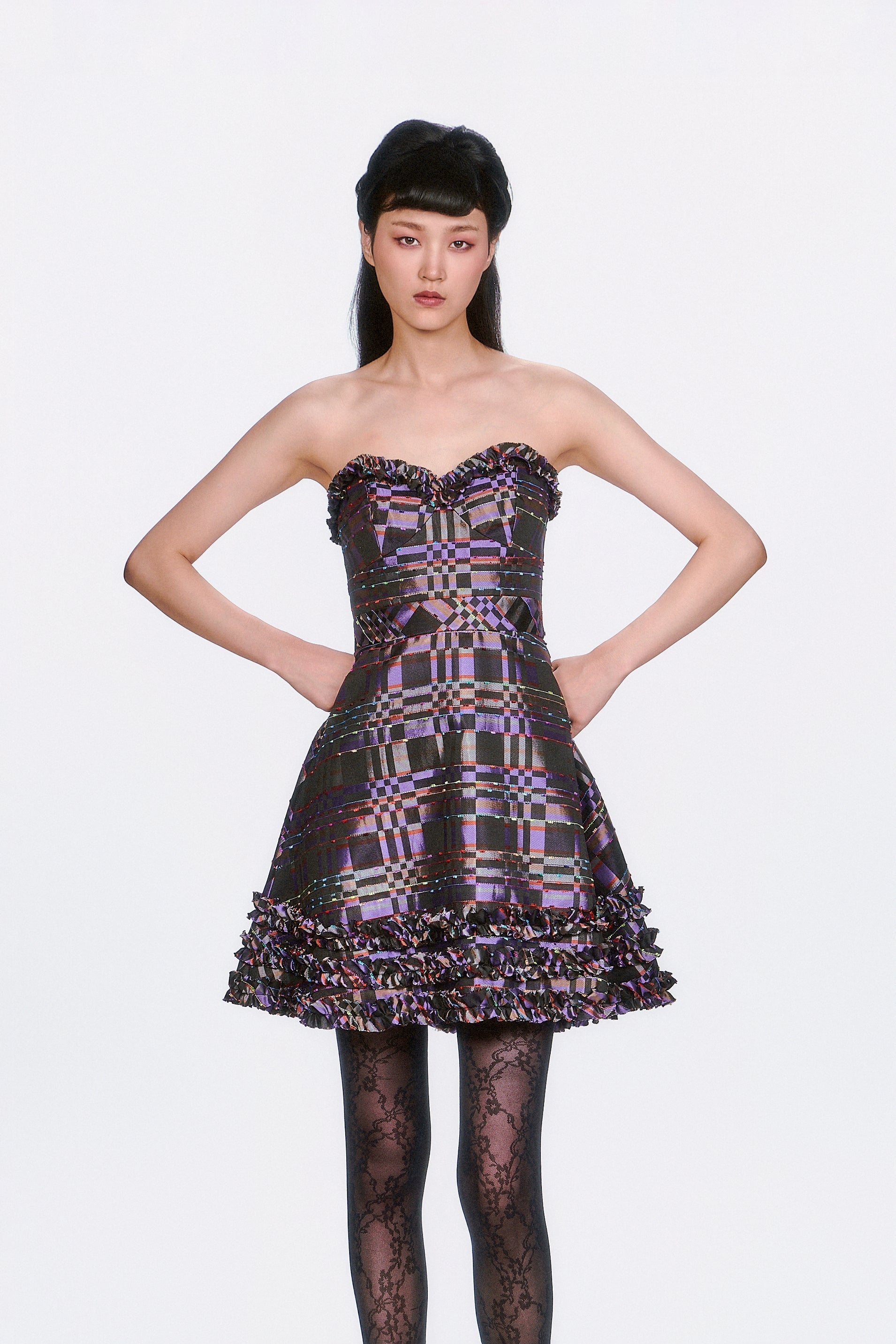 Anna Sui Shangri-La Taffeta Strapless Party Dress