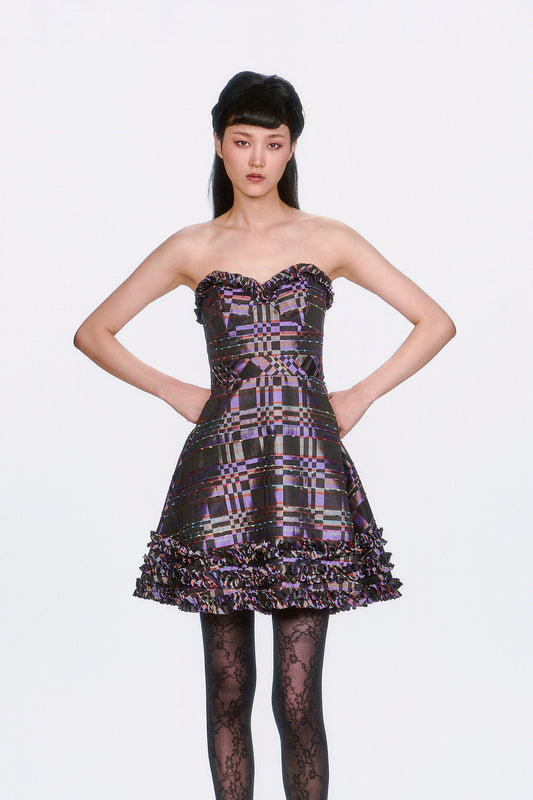 Anna Sui Shangri-La Taffeta Strapless Party Dress