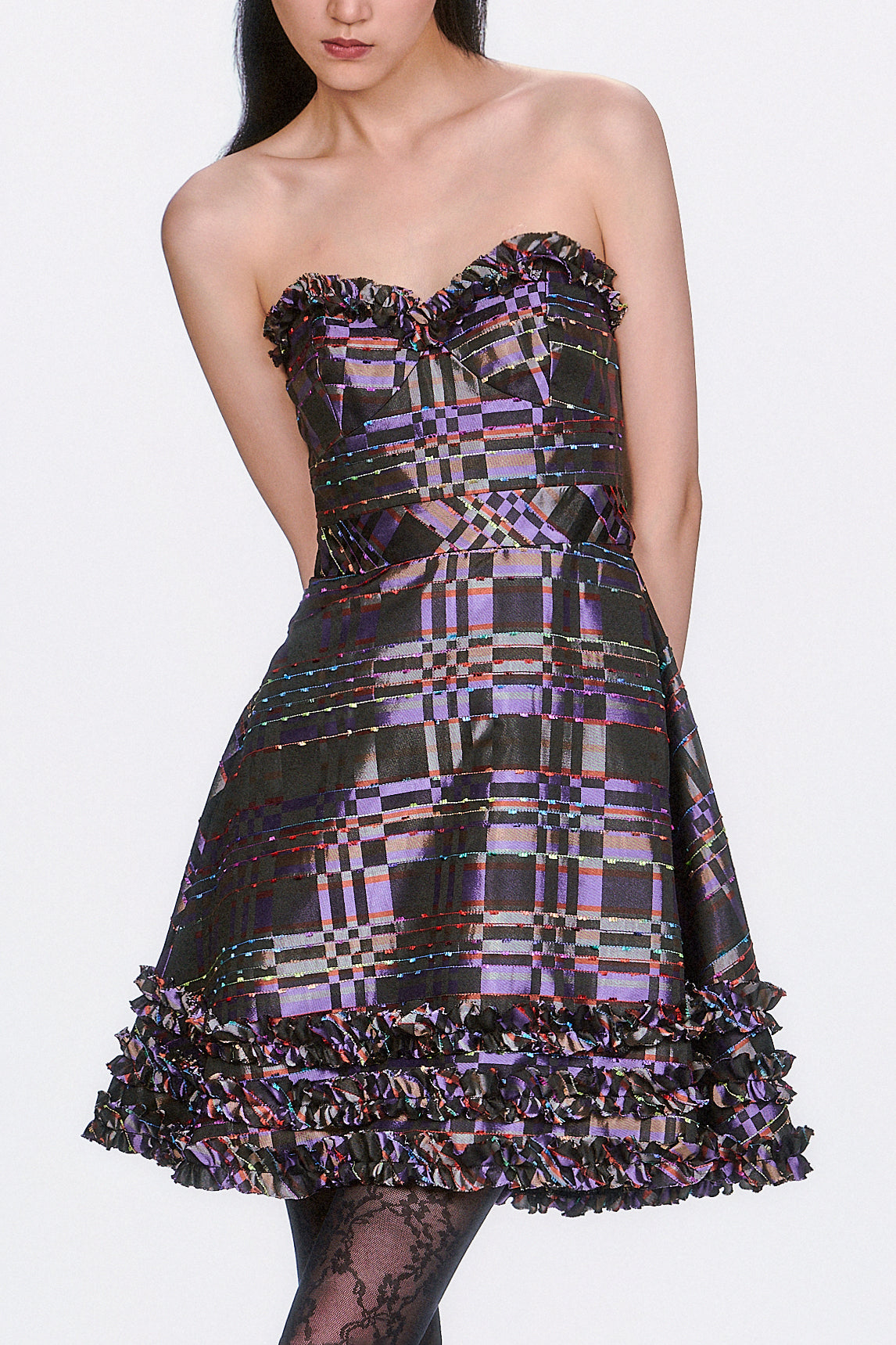 Anna Sui Shangri-La Taffeta Strapless Party Dress