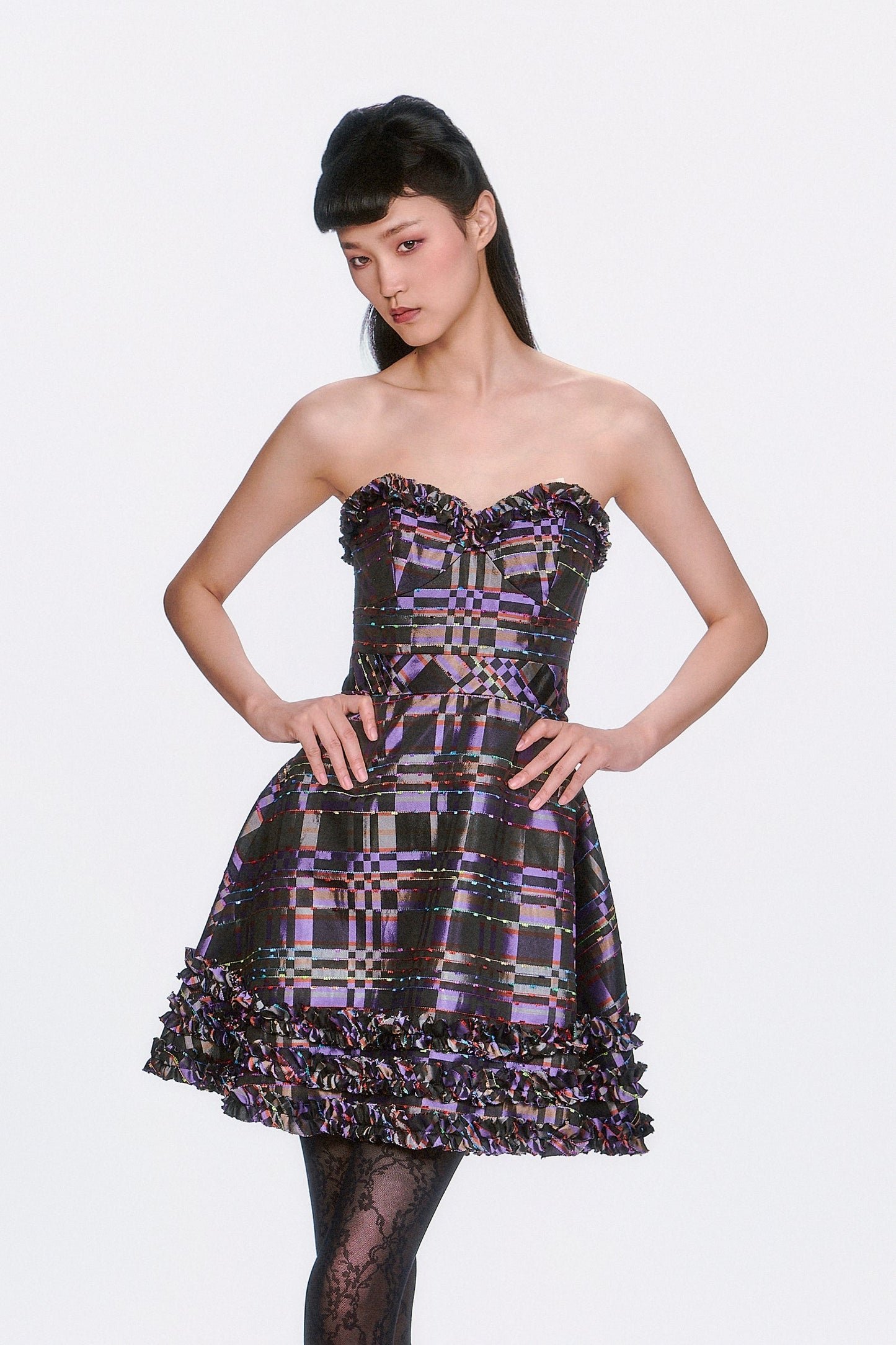 Anna Sui Shangri-La Taffeta Strapless Party Dress