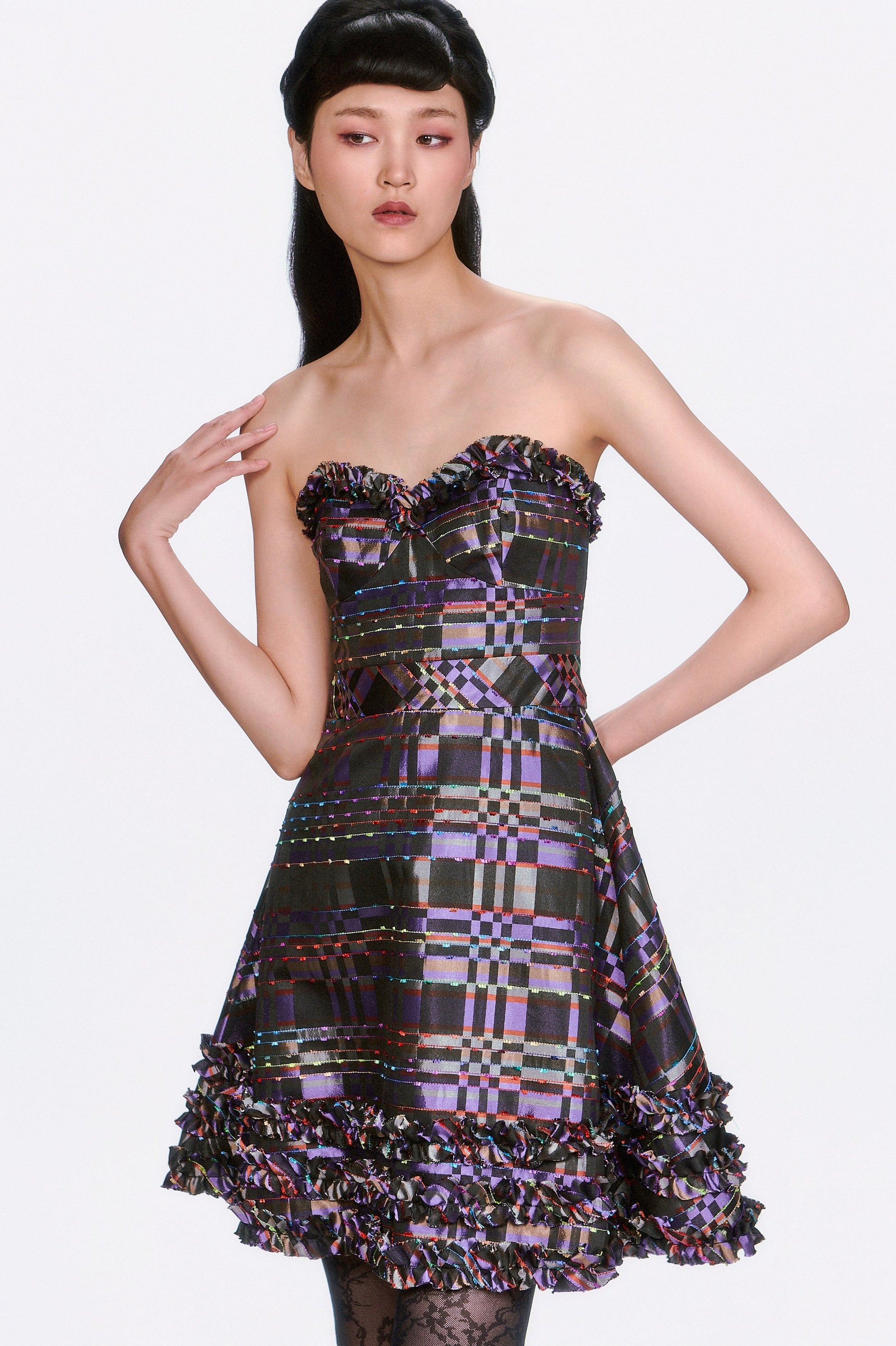 Anna Sui Shangri-La Taffeta Strapless Party Dress