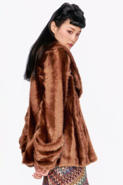 Anna Sui Faux Mink Swing Coat