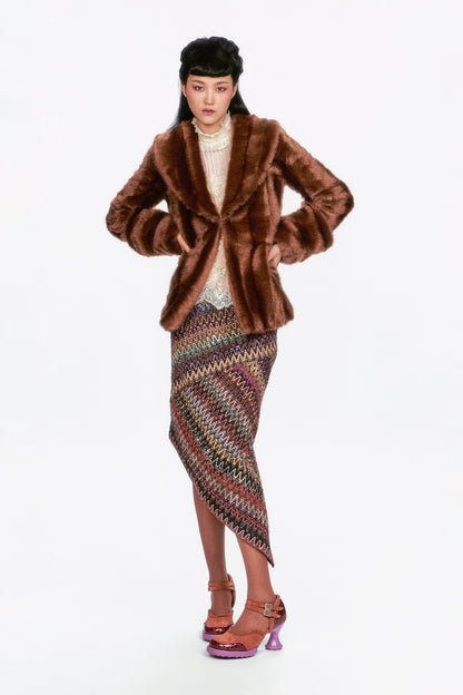 Anna Sui Faux Mink Swing Coat