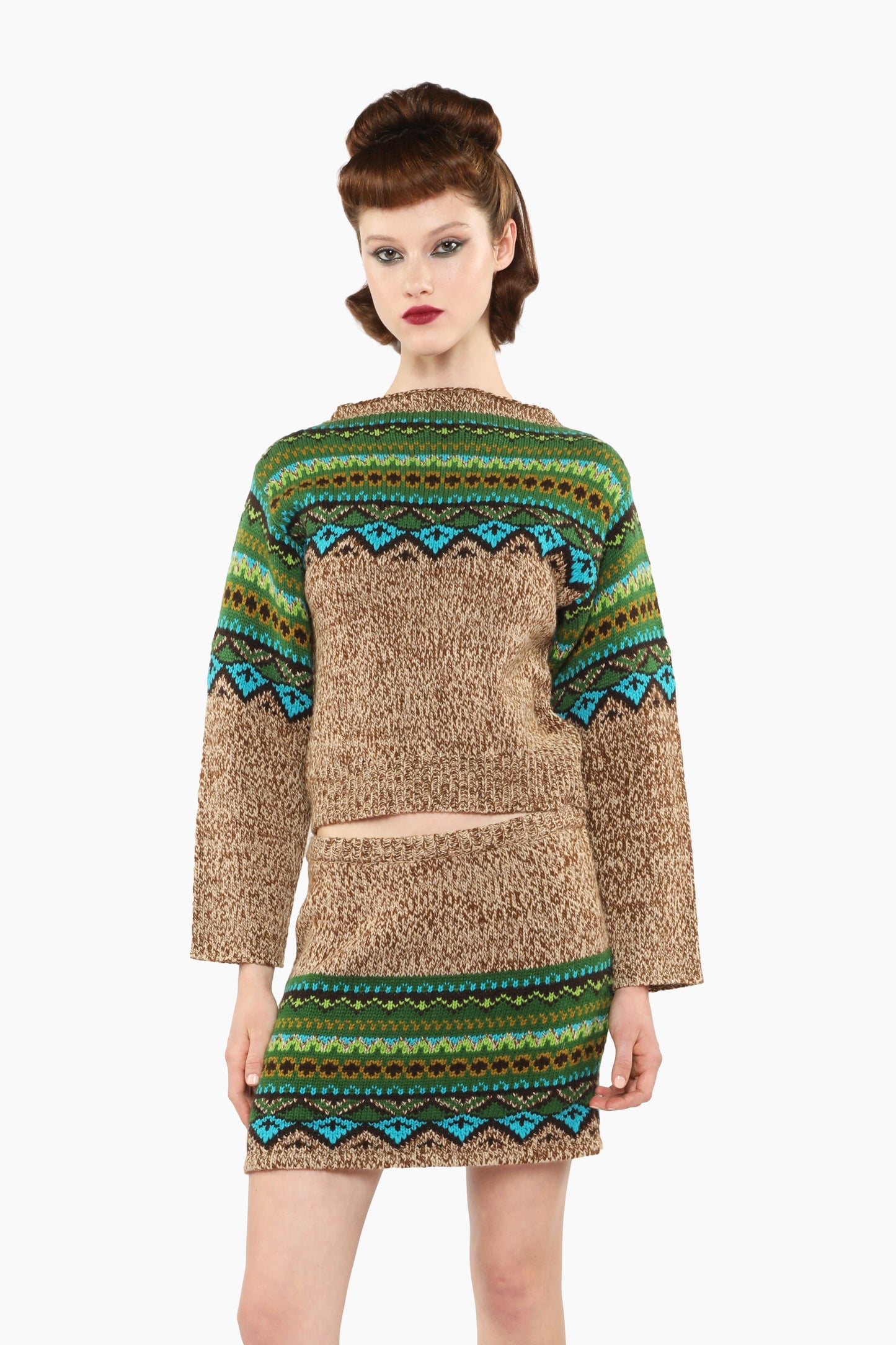Anna Sui Fair Isle Sweater - Teal