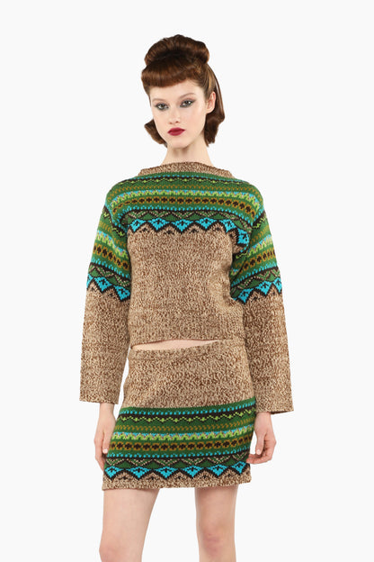 Anna Sui Fair Isle Sweater - Teal