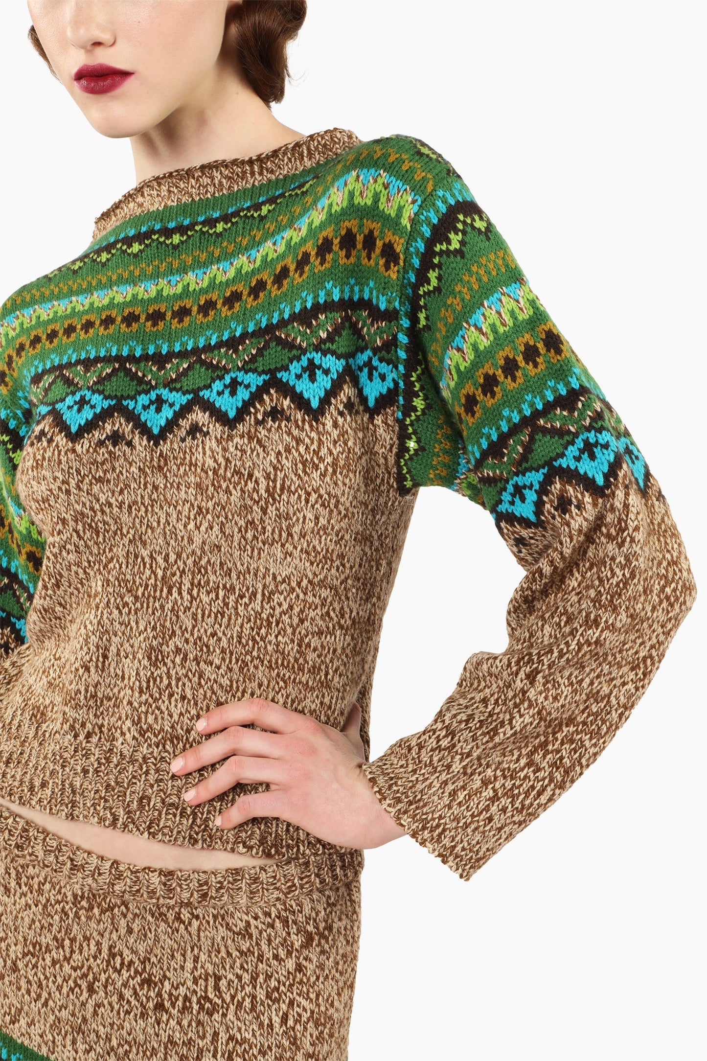 Anna Sui Fair Isle Sweater - Teal