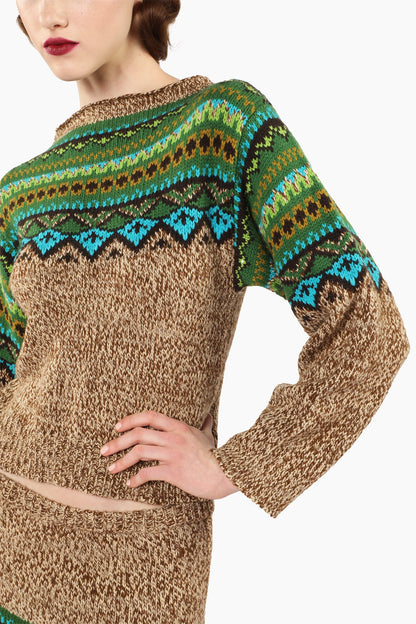 Anna Sui Fair Isle Sweater - Teal