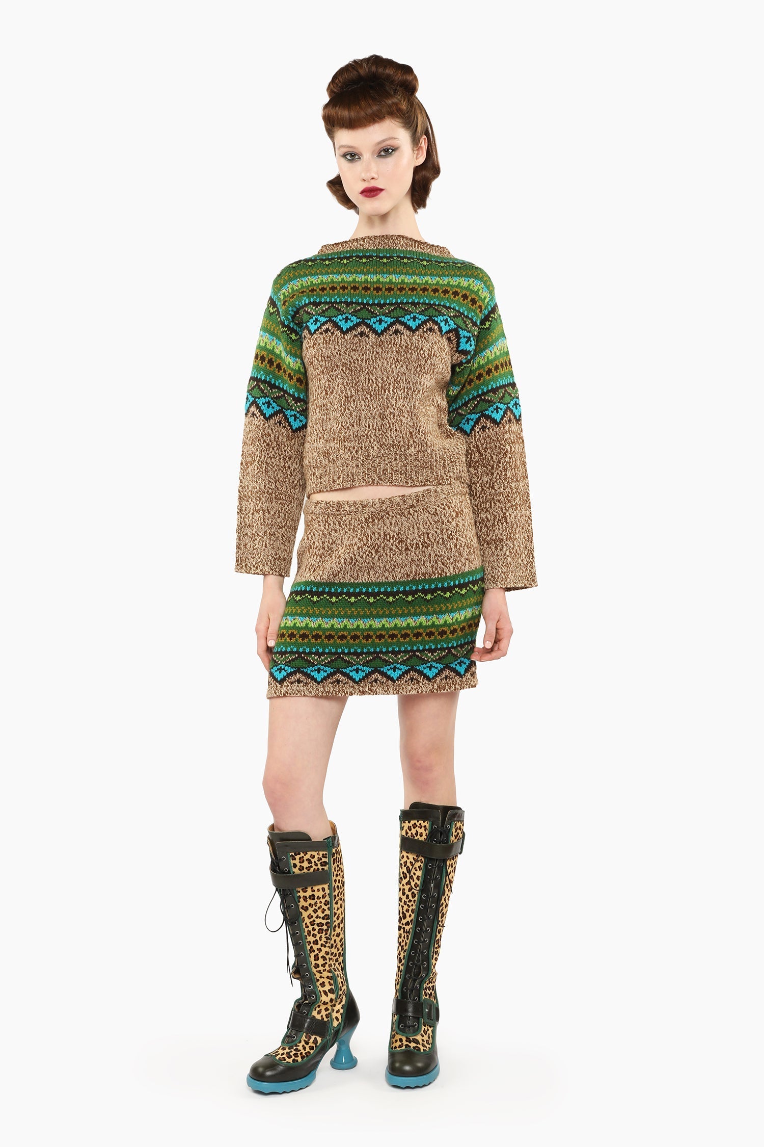 Anna Sui Fair Isle Sweater - Teal