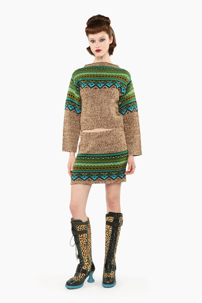 Anna Sui Fair Isle Sweater - Teal