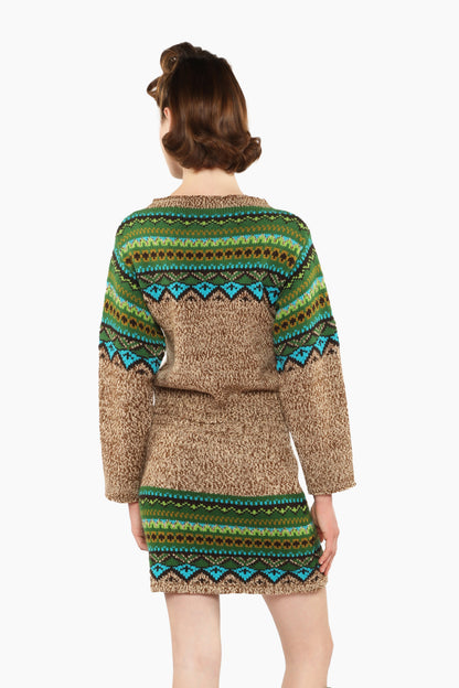Anna Sui Fair Isle Sweater - Teal