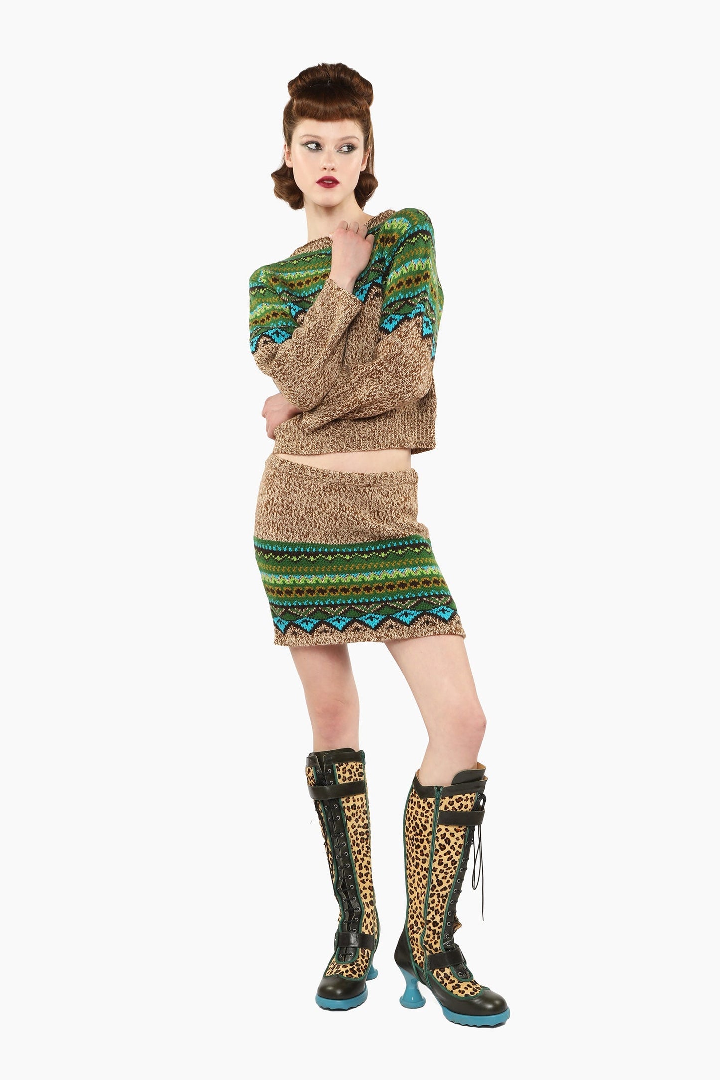 Anna Sui Fair Isle Sweater - Teal